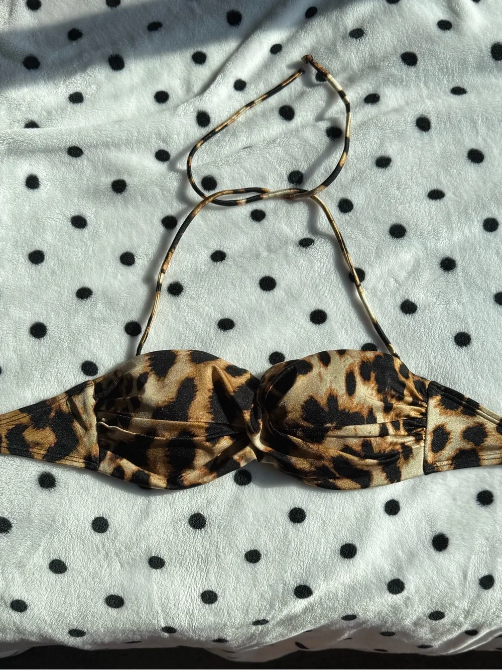 Victoria's Secret Gold Logo Leopard-Print Strap